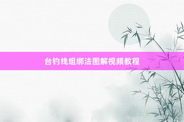 台钓线组绑法图解视频教程